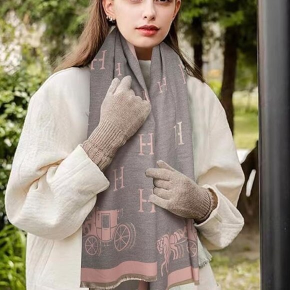 Pashmina Silky Shawl Pink Wrap 74.4" x 24.4" - Picture 1 of 7